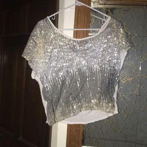 Short sleeve sparkly shirt
